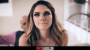 Pervert Stepdaddy Shows His Teen 18+ Stepdaughter How Big Is His Cock