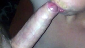 sg sucking on cock jg in a casual homemade blowjob scene