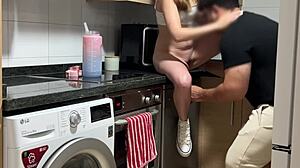 Stepfather Eats Pussy And Fucks Hard While On Phone With Boyfriend, Creampie