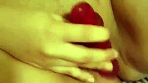 big tits girlfriend teases herself with toys