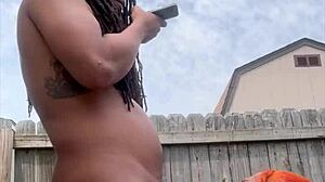 Outside getting dicked down.