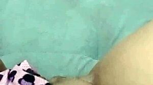 pov busty young girl touches her juicy pussy in minnie shorts, moaning while fingering intensely