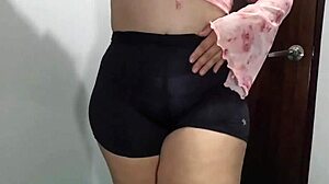 The Perfect Sexy Big Ass Of My Chubby Latina Mother-In-Law Shaking In Panties Before Bed