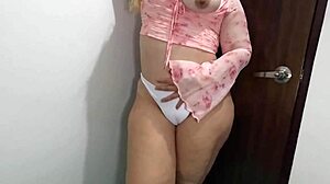 The Perfect Sexy Big Ass Of My Chubby Latina Mother-In-Law Shaking In Panties Before Bed