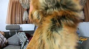 intensely suck and fuck in fur-hooded down jackets