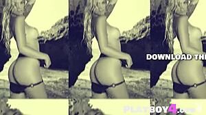 Sexy Big Tits Blonde Posed On The Beach Before Hot Milf Exposed Hot Body!