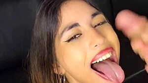 Latina Teen Sucks Boss's Cock Hard for Facial Finish