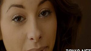 elegant teen 18+ masturbates with dildo!