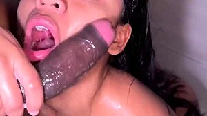 Cute brunette slurps bbc blowjob in bathroom before work - nysdel