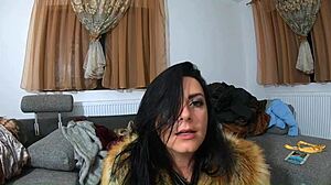 intensely suck and fuck in fur-hooded down jackets