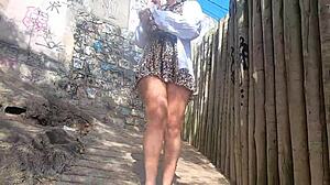 girl showing pussy on beach in public