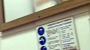 Behind scenes of threesome in shower