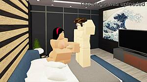 couple fucking passionately in roblox game