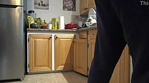 girls rimming - wife or whore - milf rimjob in kitchen