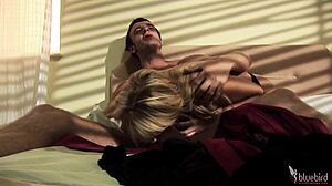 Cindy Dollar Strips Red Dress and Masturbates with Powerful Vibrator