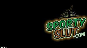 perfect thigh-gap blonde babe gets her puffy pussy fucked