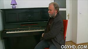 Perverted j gal enjoys old boner