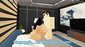 couple fucking passionately in roblox game