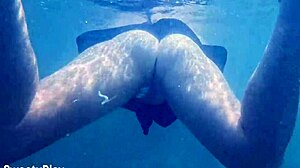 Underwater Creampie While Swimming After Cum Inside Pussy