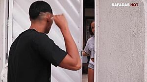 Latina wife sucks delivery guy's monster cock in POV