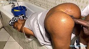 So this lucky plumber had one-time sex with her in the bathroom