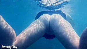 Underwater Creampie While Swimming After Cum Inside Pussy