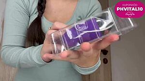 Hungarian babe, show off your pink toy and big tits in this solo session!