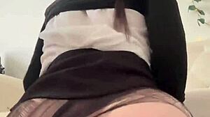 Petite Wednesday Addams bounces big round ass on dildo