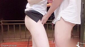 Teacher Fucks A Female Student Outside The Balcony