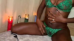 Horny Black Model Gagged Handcuffed Rides Dick Dildo Pussy