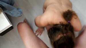 Mature Cheating Wife Sucks Cock in the Kitchen