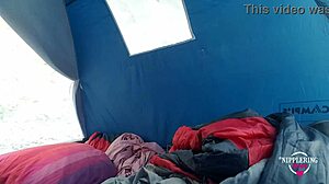 nippleringlover hot masturbating vibrator tent nude beach pierced pussy extreme!