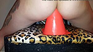 Slut Lucy Inserts Traffic Cone Into Her Ass