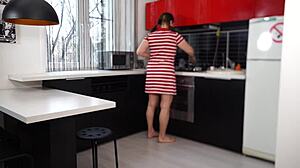 Mature Cheating Wife Sucks Cock in the Kitchen
