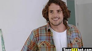 long legged teen in heels gets her tight pussy