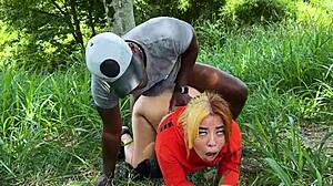 Exhibitionist Couple Takes A Walk - Shes A Horny Colombian And Hes A Shameless Black Guy