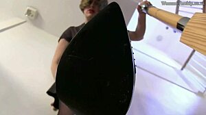 Office Bitch Licks Shoes Ferociously at Work!