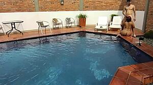 I'm on vacation, licking my step-nephew's ass by the pool