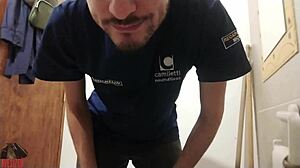 days go by, and work's bathroom is perfect for cock-play