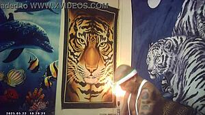 Behind scenes, first timer bombshell gets pounded by Italian machine.