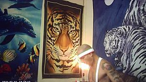 Behind scenes, first timer bombshell gets pounded by Italian machine.