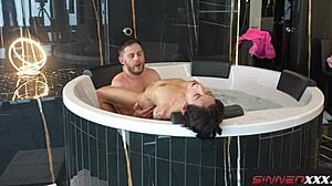 Fill Me Up, Daddy! Petite Latina Creampie Addict Can't Stop Cumming In Jacuzzi!