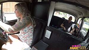 Female fake taxi - milf gets her big tits felt and he makes her squirt