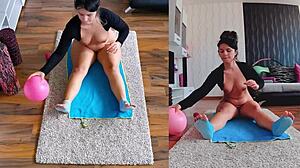 Naughty and naked - dual cam yoga will make your heart race