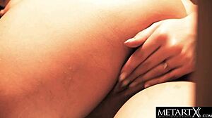 gorgeous naked blonde masturbates to a steamy orgasm in the sauna