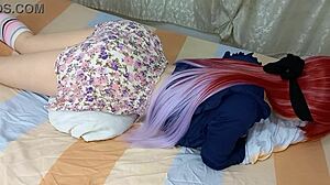 my stepdaughter virgin with tight pussy seduces with miniskirt highlighting ass