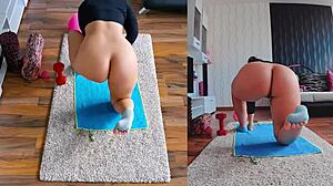 Naughty and naked - dual cam yoga will make your heart race