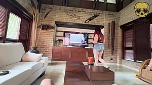 fuck my stepbrother's best friend before he comes back!