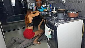 this married latina gets the plumber without any panties on