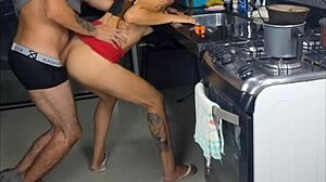 this married latina gets the plumber without any panties on